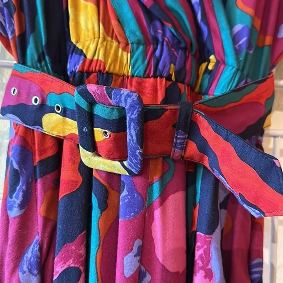 Vintage Together multicolor belted maxi dress - Picture 3 of 6